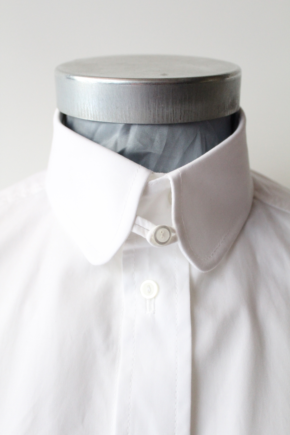 White rounded tab collar shirt Mendoza Menswear